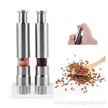 stainless steel Thumb pepper grinder salt mill